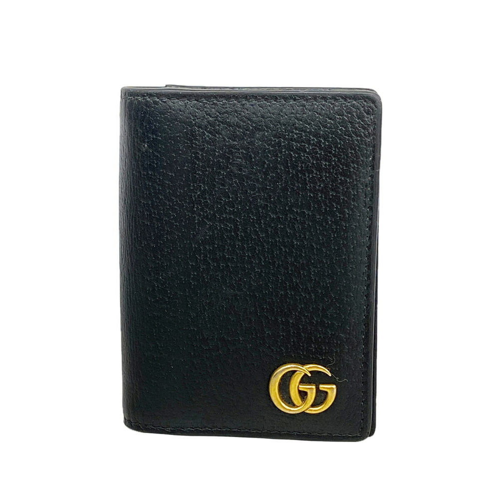 Gucci GG Marmont 428737 Leather Card Case/Business Holder - Black Men's & Wom...